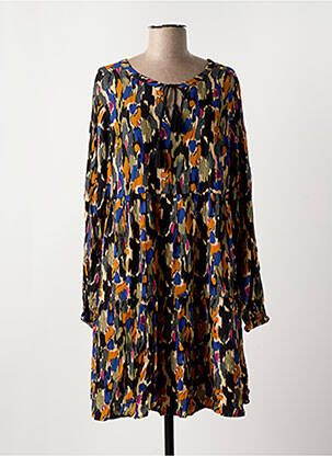 Robe courte coupe évasée manches longues noir LOLA ESPELETA femme
