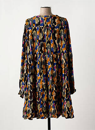 Robe courte coupe évasée manches longues noir LOLA ESPELETA femme