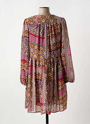 Robe courte coupe fluide manches longues rose MOLLY BRACKEN femme