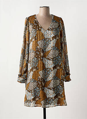 Robe courte coupe fluide manches longues marron LOLA ESPELETA femme