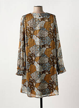 Robe courte coupe fluide manches longues marron LOLA ESPELETA femme