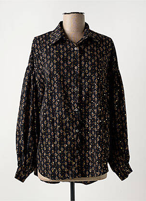 Chemisier tissage crêpe manches longues noir MOLLY BRACKEN femme
