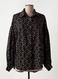 Chemisier tissage crêpe manches longues noir MOLLY BRACKEN femme