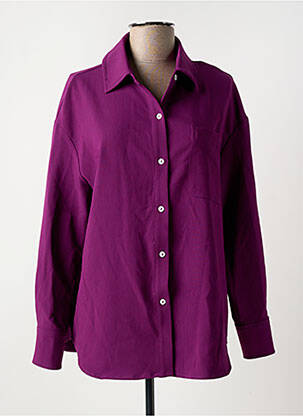 Chemisier coupe cintrée manches longues violet ORAIJE femme