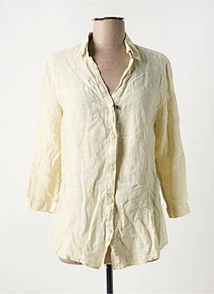 Chemisier coupe cintrée manches 3/4 jaune PATCHWORK femme
