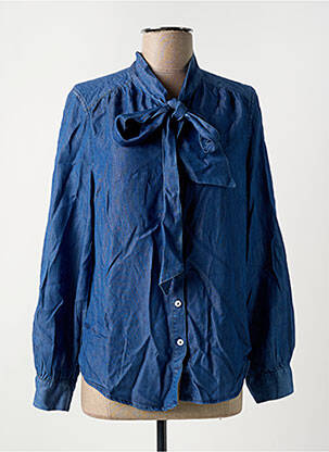 Chemisier coupe cintrée manches longues bleu ORAIJE femme