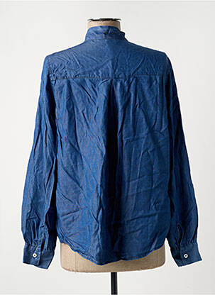 Chemisier coupe cintrée manches longues bleu ORAIJE femme