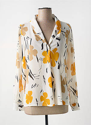 Blouse légère et transparente manches longues jaune HIPPOCAMPE femme