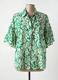 Chemisier imprimé fleurs manches 3/4 vert ANDAM femme