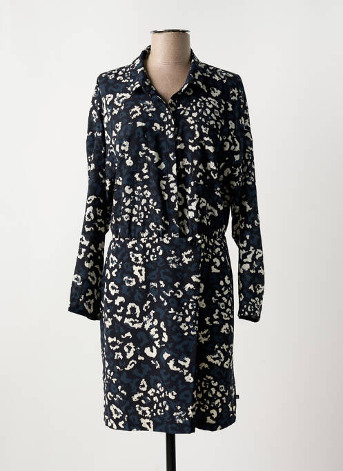 Robe mi-longue manches longues manches longues bleu LE TEMPS DES CERISES femme