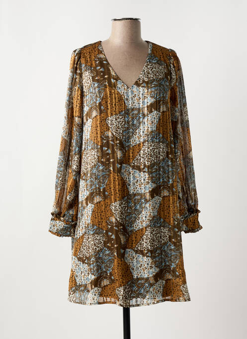 Robe courte manches longues manches longues marron LOLA ESPELETA femme