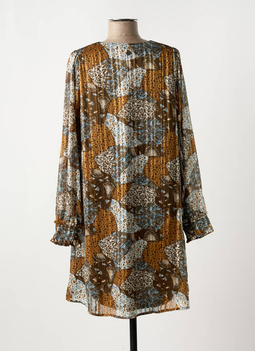Robe courte manches longues manches longues marron LOLA ESPELETA femme