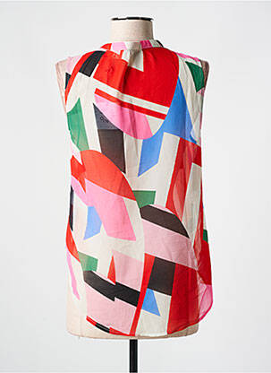 Blouse imprimé fantaisie sans manche rouge LILI SIDONIO femme