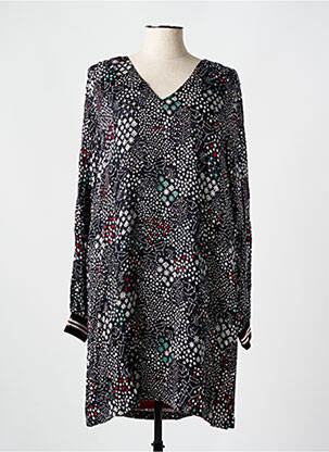 Robe mi-longue imprimé fantaisie manches longues noir LOLA ESPELETA femme