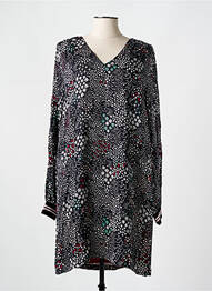 Robe mi-longue imprimé fantaisie manches longues noir LOLA ESPELETA femme