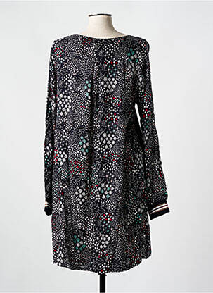 Robe mi-longue imprimé fantaisie manches longues noir LOLA ESPELETA femme