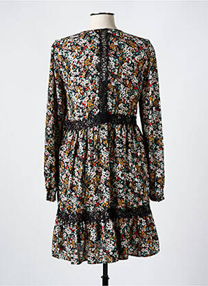 Robe mi-longue coupe fluide manches longues noir LE TEMPS DES CERISES femme