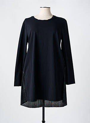 Robe mi-longue manches longues manches longues noir HBT femme