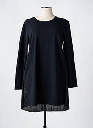 Robe mi-longue manches longues manches longues noir HBT femme