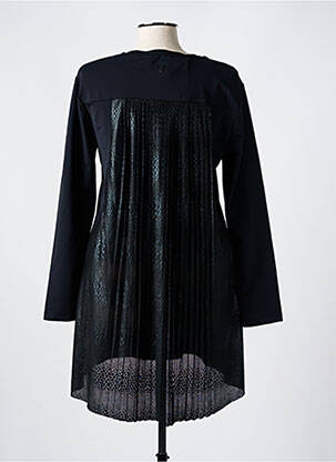 Robe mi-longue manches longues manches longues noir HBT femme