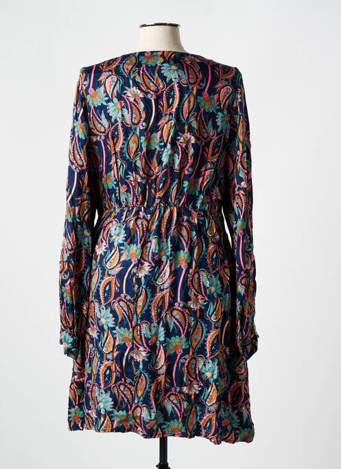 Robe mi-longue coupe fluide manches longues bleu LOLA ESPELETA femme