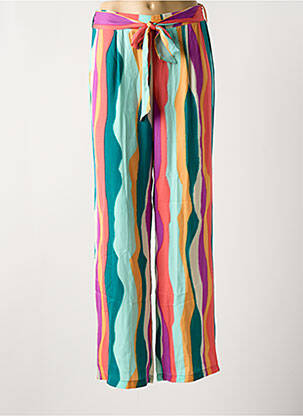 Pantalon large tissage popeline taille normale vert VERO MODA femme