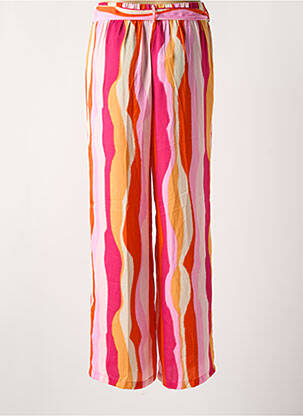 Pantalon large tissage popeline taille normale rose VERO MODA femme