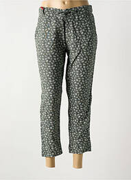 Pantalon chino fermeture zippée sous rabat boutonné taille normale vert LA CIBLE ROUGE femme