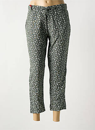 Pantalon chino fermeture zippée sous rabat boutonné taille normale vert LA CIBLE ROUGE femme
