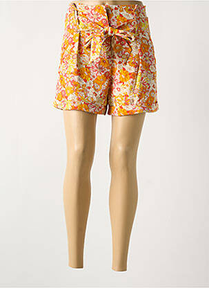 Short fermeture zippée sous rabat avec crochet taille haute orange MOLLY BRACKEN femme