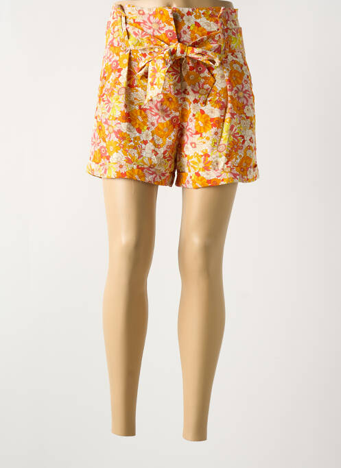 Short taille à pinces taille haute orange MOLLY BRACKEN femme