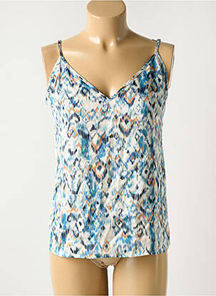 Top imprimé fantaisie fines bretelles bleu MOLLY BRACKEN femme