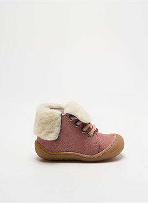Bottines/boots tissage satiné bout rond rose BELLAMY fille