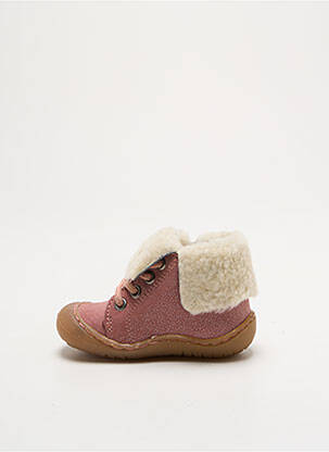 Bottines/boots tissage satiné bout rond rose BELLAMY fille