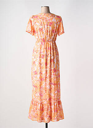 Robe longue manches courtes manches courtes orange VERO MODA femme