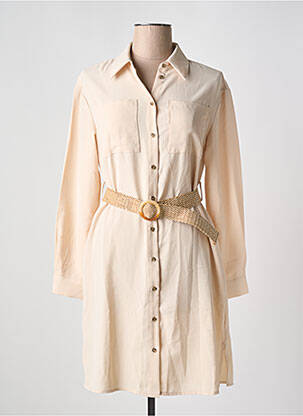 Robe courte manches longues manches longues beige VERO MODA femme