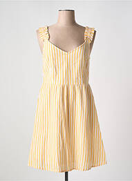 Robe courte tissage crêpe fines bretelles jaune VERO MODA femme