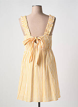 Robe courte tissage crêpe fines bretelles jaune VERO MODA femme