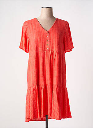 Robe courte coupe évasée manches courtes orange VERO MODA femme
