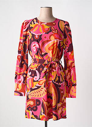 Robe courte imprimé fleurs manches longues rose VERO MODA femme