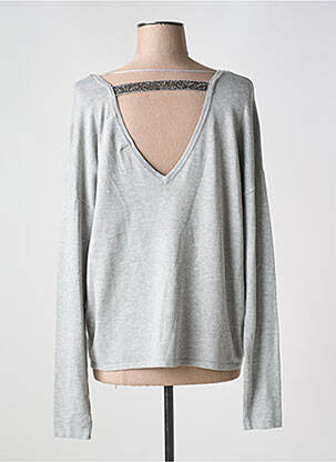 Pull tissage chiné manches longues gris VERO MODA femme