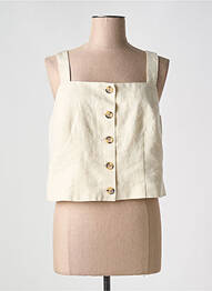 Top col carré fines bretelles beige VERO MODA femme