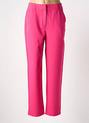 Pantalon droit tissage popeline taille haute rose VERO MODA femme