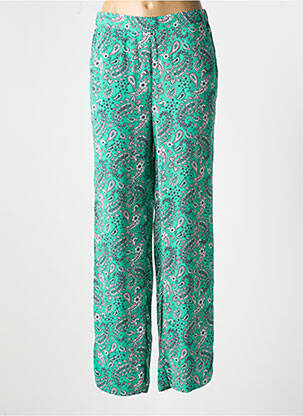 Pantalon droit tissage popeline taille normale vert VERO MODA femme