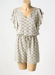 Combishort tissage popeline manches courtes beige VERO MODA femme