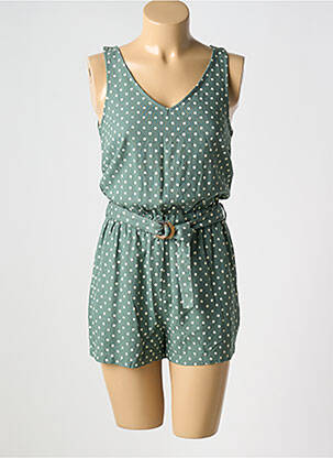 Combishort fermeture boutonnée au dos sans manche vert VERO MODA femme