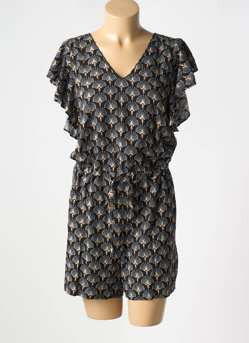 Combishort tissage popeline manches courtes noir VERO MODA femme