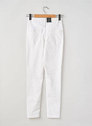Pantalon slim broderie rivets taille haute blanc VERO MODA femme