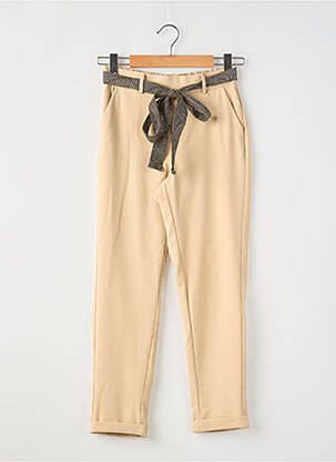 Pantalon slim tissage popeline taille normale beige VERO MODA femme