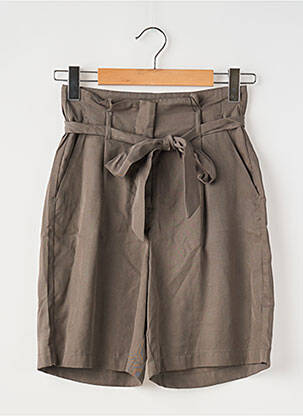 Short fermeture zippée sous rabat avec crochet taille haute marron VERO MODA femme